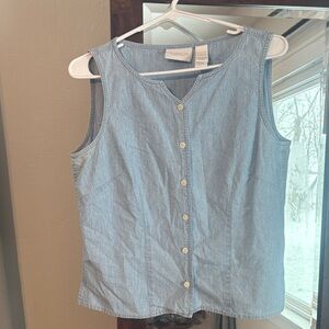 Liz Claiborne Light Blue Denim Tank Top